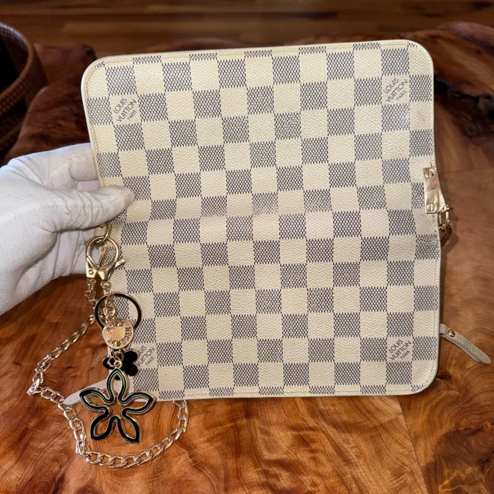 Louis Vuitton, beautiful Damier Azur Insolite Wallet converted vintage - Picture 14 of 15